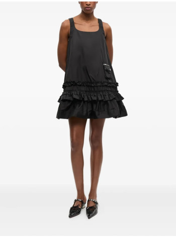 ganni dress womanduchesse nylon u neck mini dress - w0450 099 2