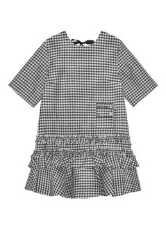 ganni vestido mujer crinkled taffeta check open back mini dress - w0464 099