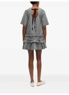 ganni vestido mujer crinkled taffeta check open back mini dress - w0464 099