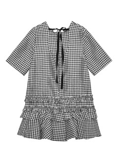ganni vestido mujer crinkled taffeta check open back mini dress - w0464 099