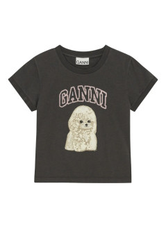 ganni top mujer basic cotton jersey poodle baby fit t shirt - t4239 252