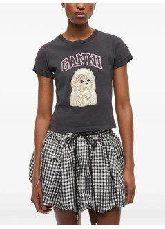 ganni top mujer basic cotton jersey poodle baby fit t shirt - t4239 252