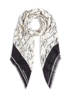 karl lagerfeld neckwear womank essential scribble mdl scarf - a3w33052 b09