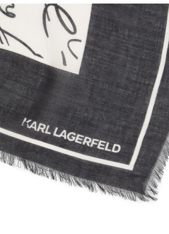 karl lagerfeld neckwear womank essential scribble mdl scarf - a3w33052 b09