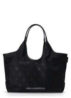 karl lagerfeld handbag womanikon nylon aop soft md tote - a3w30116 2de