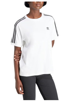 adidas originals top woman3 stripe tee - ir8051 white