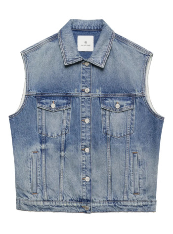 anine bing outerwear mujer rory vest - a0110857whd37 vintage blue
