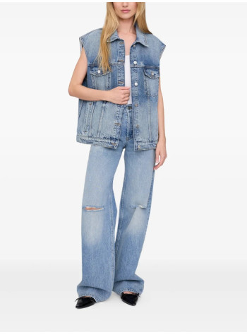 anine bing outerwear mujer rory vest - a0110857whd37 vintage blue 2