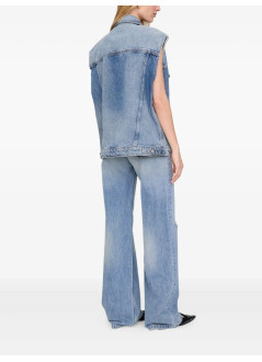 anine bing outerwear womanrory vest - a0110857whd37 vintage blue
