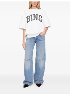 anine bing top mujer jay sweatshirt bing - a0811002ofw1 off white