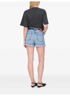 anine bing top womanashton tee concert - a0811304wbl1 washed black