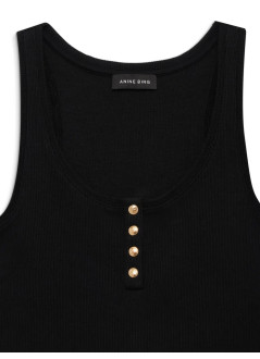 anine bing top womanalessia tank - a0810316blk26 black