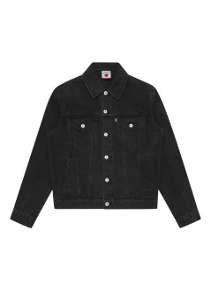 icecream outerwear manrunning dog denim trucker jacket - icd25201 black