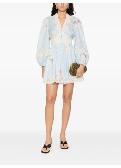zimmermann dress womanlucky lace plunge mini dress - 4546dss252 blubqflo