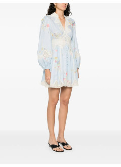 zimmermann dress womanlucky lace plunge mini dress - 4546dss252 blubqflo