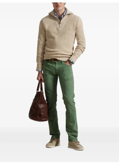polo ralph lauren sweater manlstxtyokehz-long sleeve-pullover - 710941101004 natural cream hthr