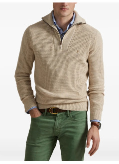 polo ralph lauren sweater manlstxtyokehz-long sleeve-pullover - 710941101004 natural cream hthr