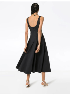 staud vestido mujer wells dress - 907291 blk