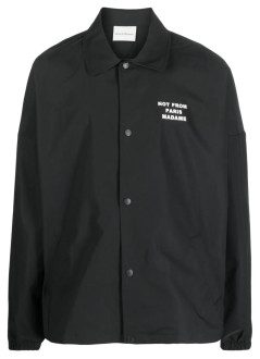 drôle de monsieur outerwear hombre la veste slogan - permjt183pa014bl black