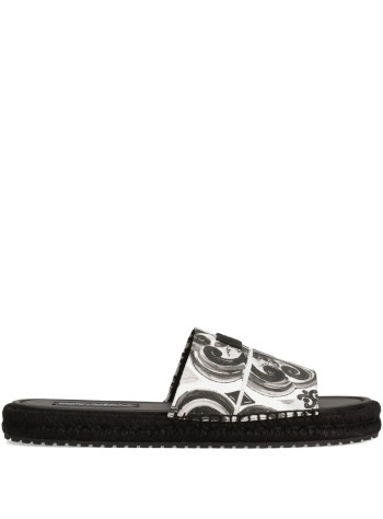 dolce&gabbana sandal mansandalo canvas stampato - a80544aj235 iu3tn