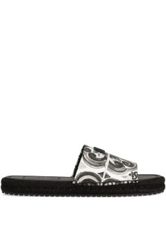 dolce&gabbana sandal mansandalo canvas stampato - a80544aj235 iu3tn