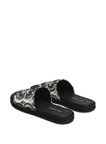 dolce&gabbana sandal mansandalo canvas stampato - a80544aj235 iu3tn 2