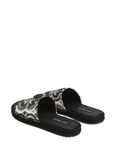 dolce&gabbana sandal mansandalo canvas stampato - a80544aj235 iu3tn