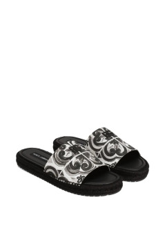 dolce&gabbana sandal mansandalo canvas stampato - a80544aj235 iu3tn