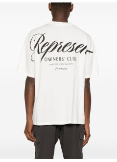 represent t-shirt manrepresent owners club script t-shirt - ocm41201 flat white