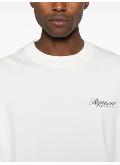 represent t-shirt manrepresent owners club script t-shirt - ocm41201 flat white