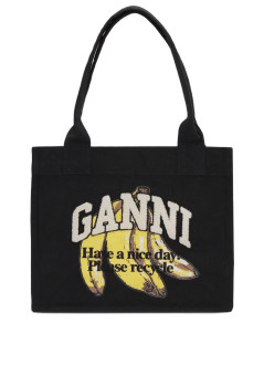 ganni handbag womanlarge easy shopper banana print - a6897 099
