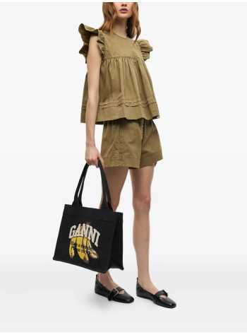 ganni handbag womanlarge easy shopper banana print - a6897 099 2