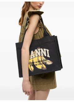 ganni handbag womanlarge easy shopper banana print - a6897 099