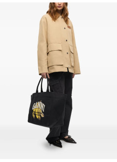 ganni handbag mujer shopper xxl banana print - a6896 099