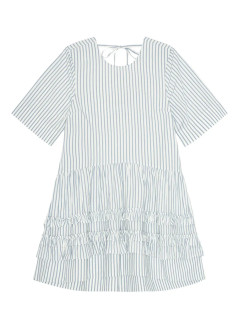 ganni vestido mujer stripe cotton mini dress - w0609 135