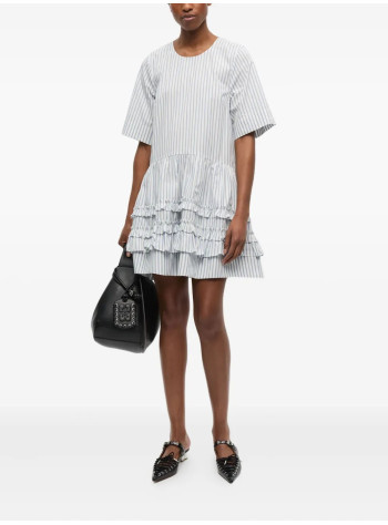 ganni dress womanstripe cotton mini dress - w0609 135 2