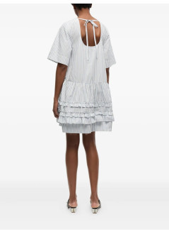 ganni vestido mujer stripe cotton mini dress - w0609 135