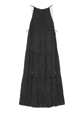 ganni dress womanviscose habotai maxi smock slip dress - w0571 252