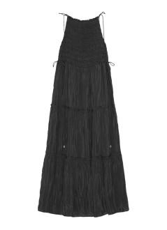 ganni vestido mujer viscose habotai maxi smock slip dress - w0571 252