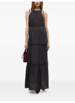 ganni vestido mujer viscose habotai maxi smock slip dress - w0571 252