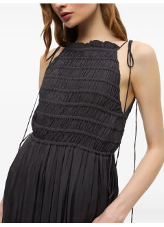 ganni vestido mujer viscose habotai maxi smock slip dress - w0571 252