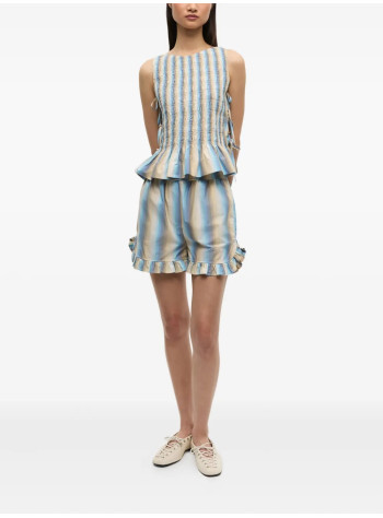 ganni top womanombre stripe smock tie string top - w0455 999 2