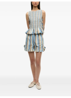 ganni top mujer ombre stripe smock tie string top - w0455 999
