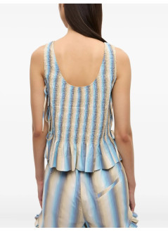 ganni top mujer ombre stripe smock tie string top - w0455 999