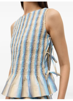 ganni top mujer ombre stripe smock tie string top - w0455 999