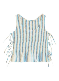 ganni top mujer ombre stripe smock tie string top - w0455 999