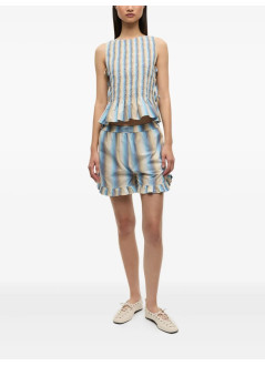 ganni short pant womanombre stripe ruffle shorts - w0407 999