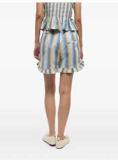 ganni short pant womanombre stripe ruffle shorts - w0407 999