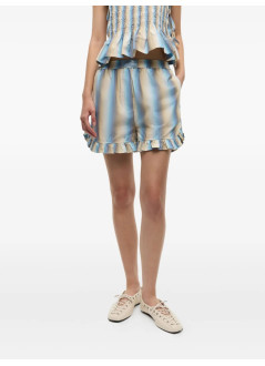 ganni short pant womanombre stripe ruffle shorts - w0407 999