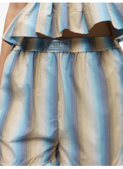 ganni short pant womanombre stripe ruffle shorts - w0407 999